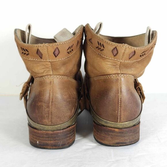 UGG Women's Austin US 6,5 Brown Leather Sheepskin Insole Western Ankle Boots - Picture 11 of 12